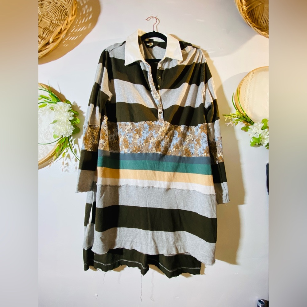 We the free mix media t shirt dress boho chic